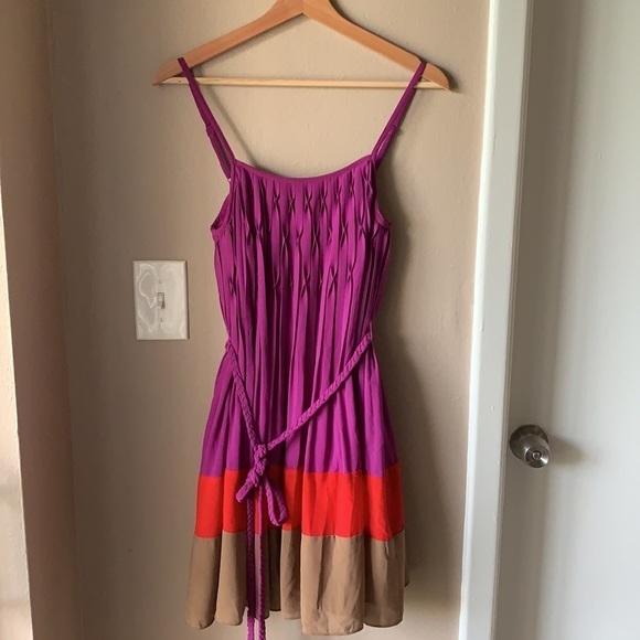 ANDRÉE Purple Colorblock Mini Dress - Picture 2 of 5